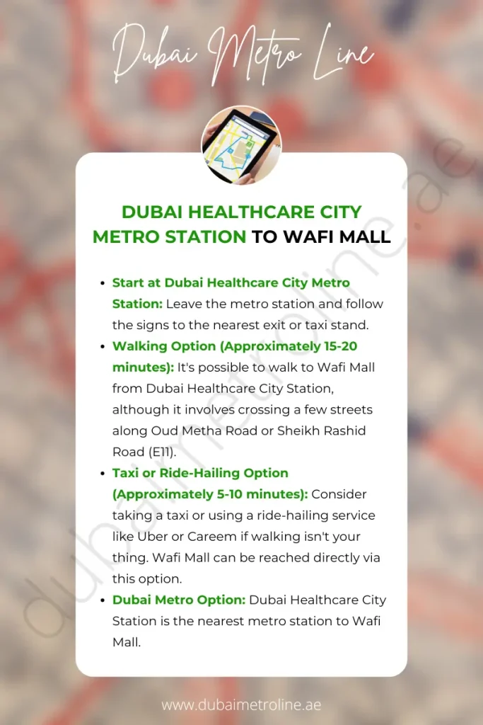 Dubai Healthcare City Metro Station to Wafi Mall