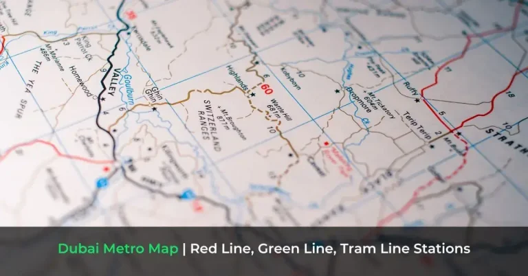 Dubai Metro Map - Red Line, Green Line, Tram Line Stations