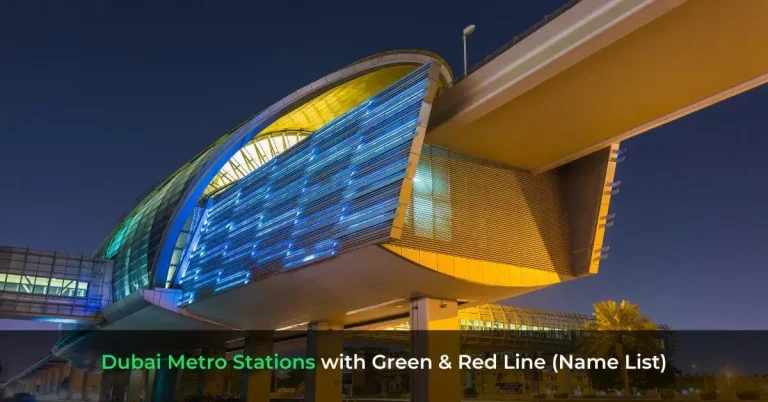 Dubai Metro Stations with Green & Red Line (Name List)