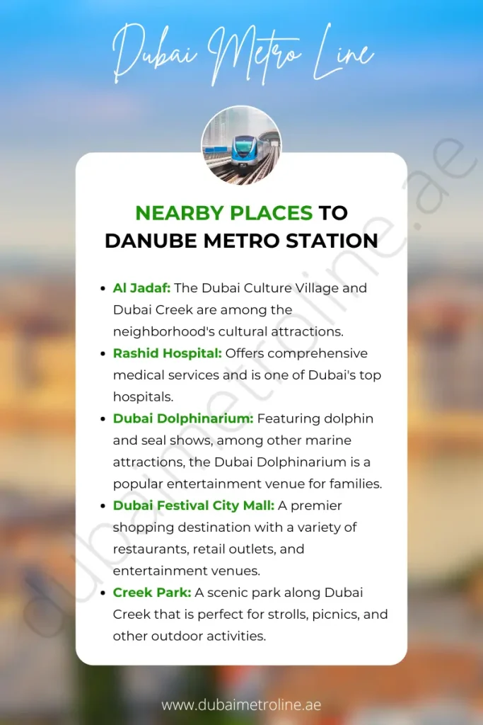 Nearby Places to Danube Metro Station