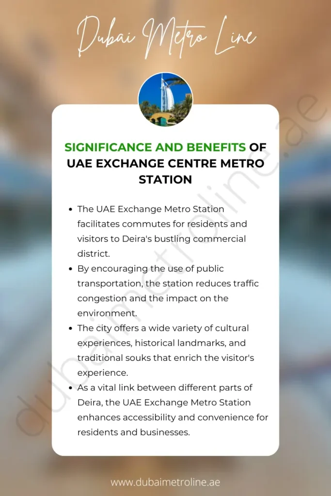 Significance and Benefits of UAE Exchange Metro Station