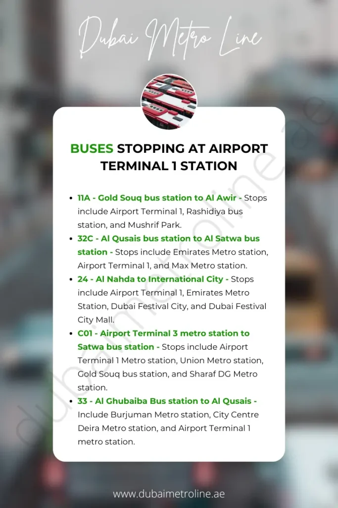 Buses Stopping at Airport Terminal 1 Metro Station